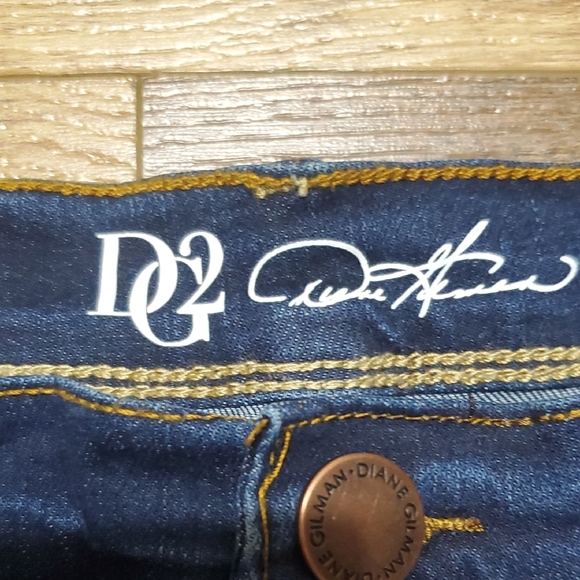 Diane Gilman Blue Flare Wide Leg Denim - Picture 3 of 11